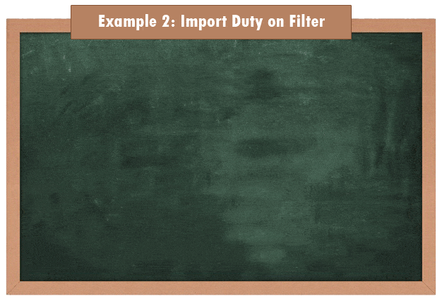 import duty on filter